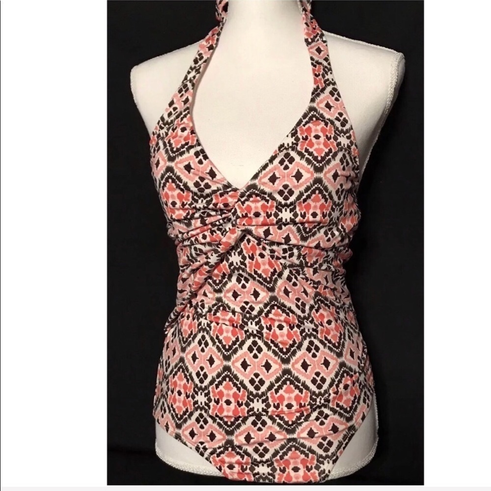 Merona One Piece Halter Bathing Swimsuit SP New